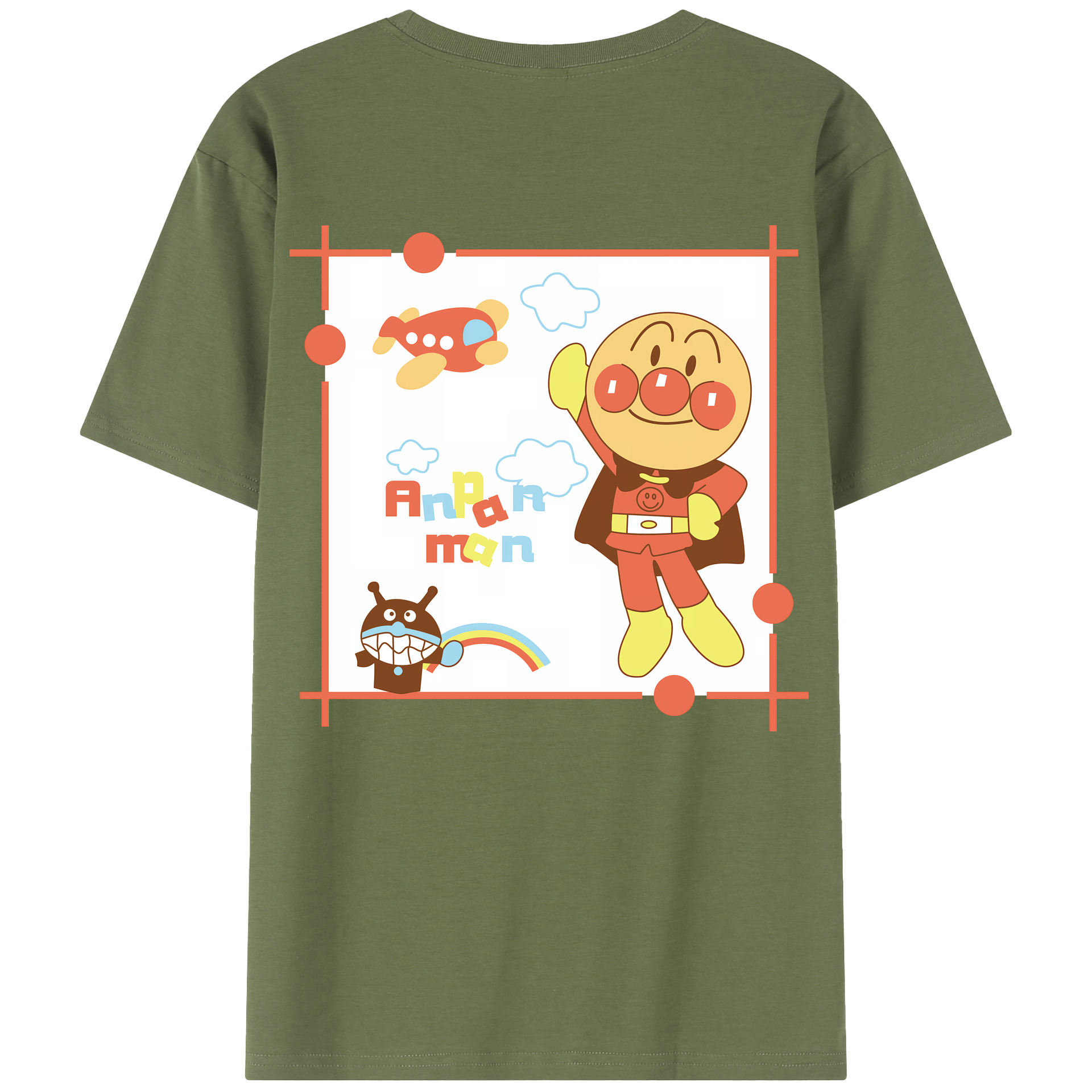 （画像用） アンパンマン Anpanman 綿100％半袖Tシャツ（背面プリント）